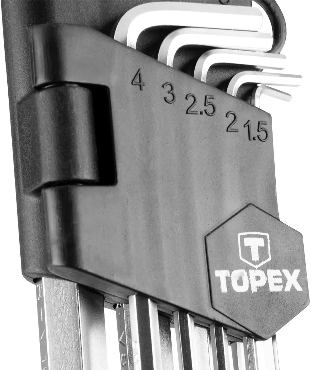 Topex Inbussleutelset 1,5-10 mm 9 stuks - afbeelding 4 van 6
