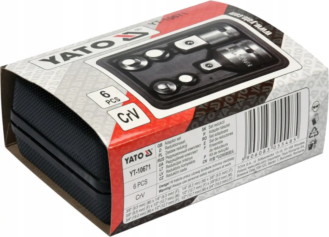 Yato YT-10671 Adapterset 6-delig - 1/4, 3/8, 1/2, 3/4 inch - afbeelding 4 van 5