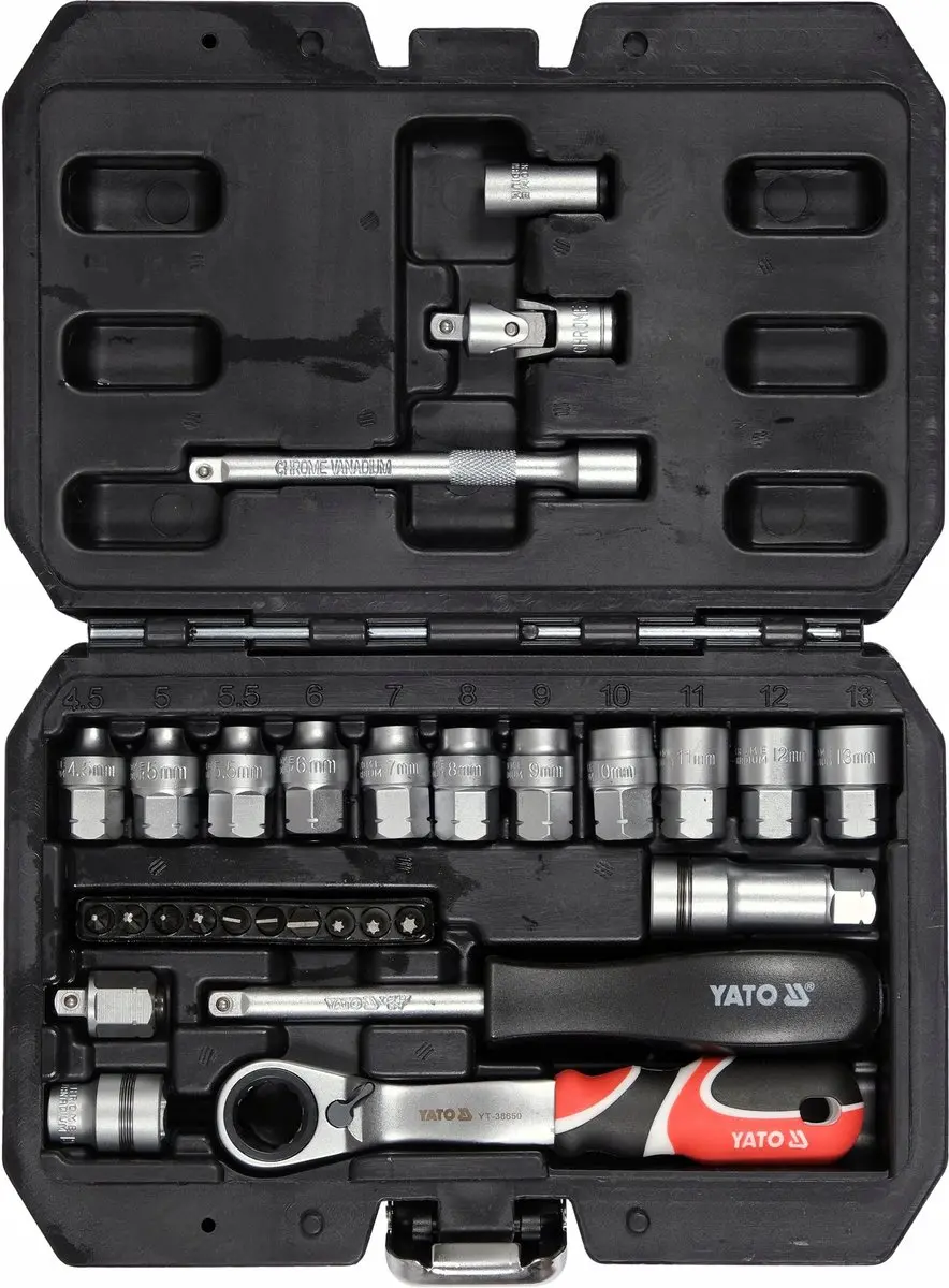 Yato YT-38650 Dopsleutelset - 29-delig 1/4" Spline - afbeelding 2 van 5
