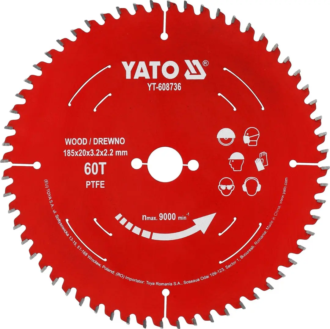 YATO YT-608736 TCT Cirkelzaagblad voor Hout