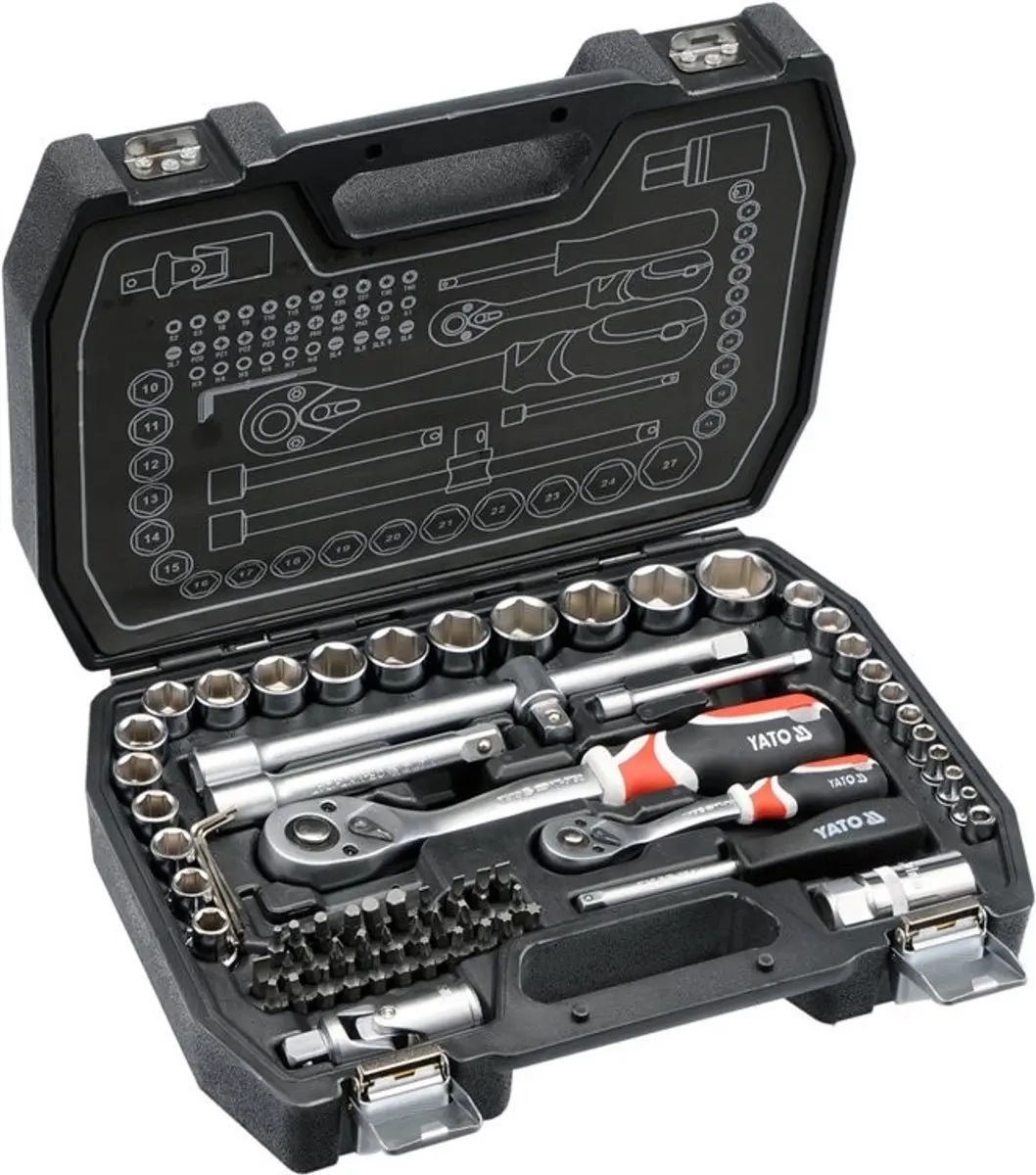 Yato YT-38782 Dopsleutelset 1/2 & 1/4 - 72-delig - afbeelding 3 van 6