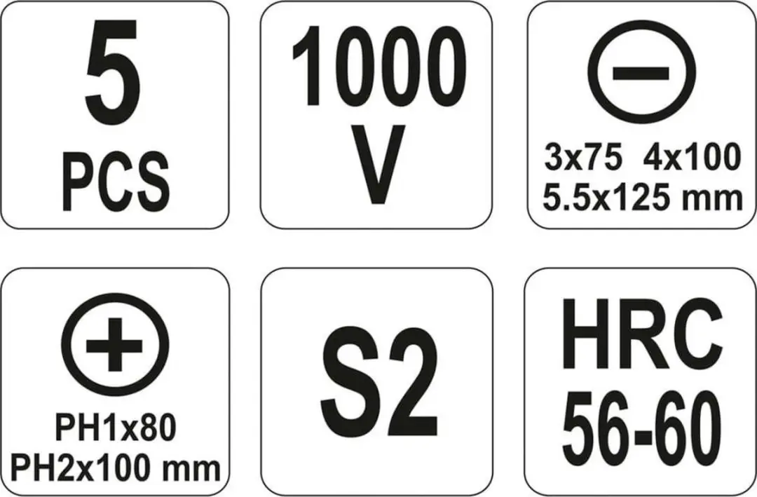 Yato YT-2827 Schroevendraaierset 5-delig VDE - afbeelding 2 van 6