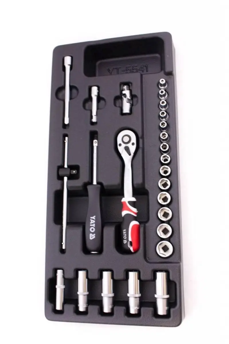 Yato YT-5541 Doppenset met Ratel 1/4" - 25-delig - afbeelding 2 van 6