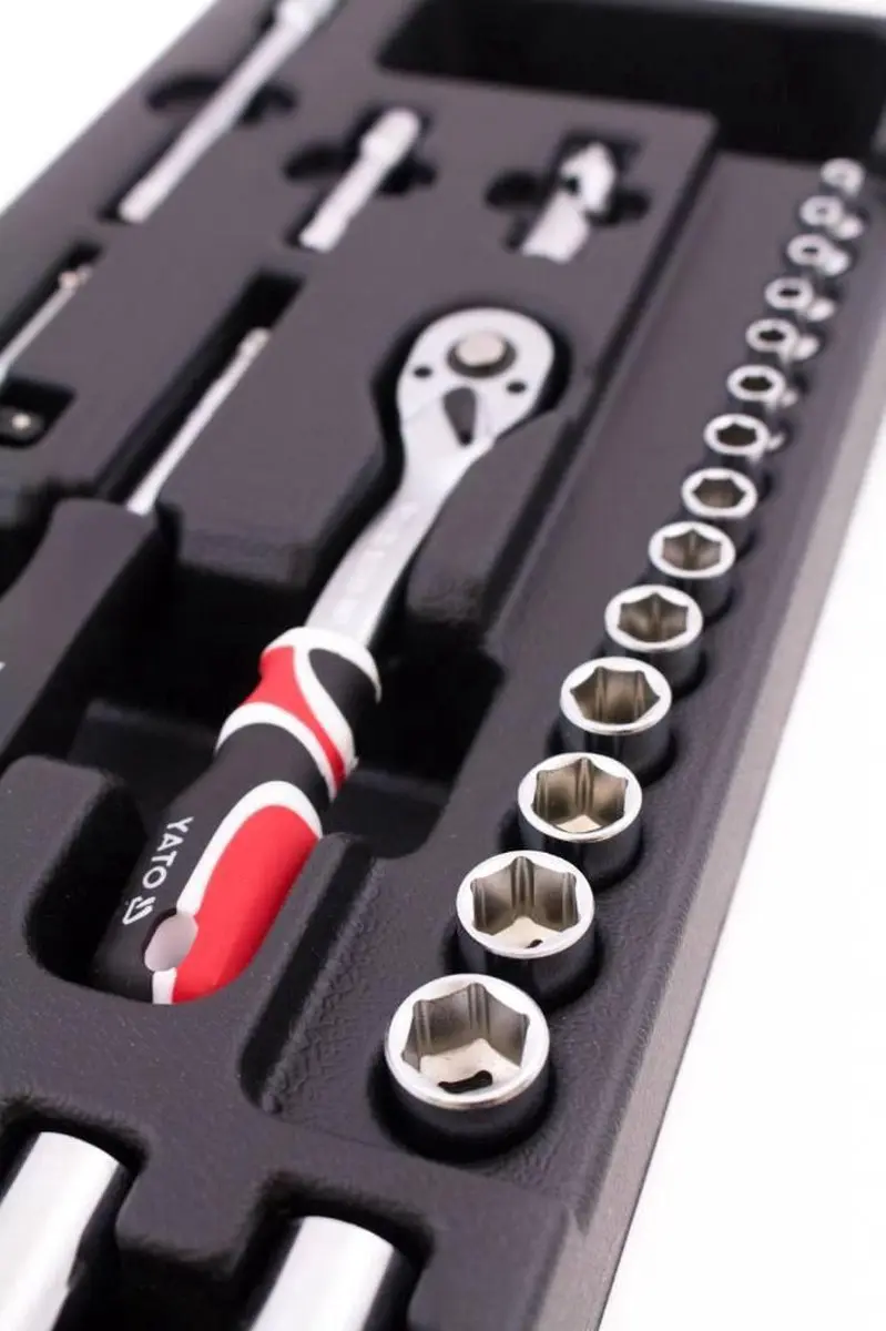 Yato YT-5541 Doppenset met Ratel 1/4" - 25-delig - afbeelding 4 van 6