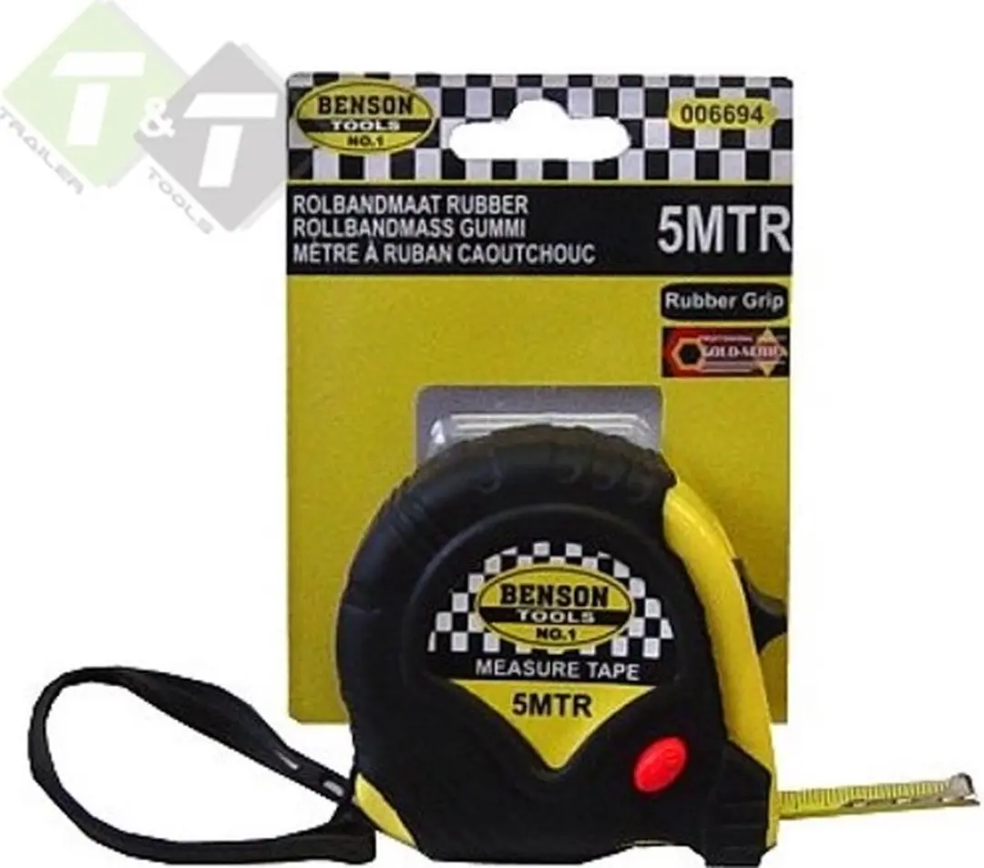 Rolmaat, Rolbandmaat, Rubber, 5 meter, Benson