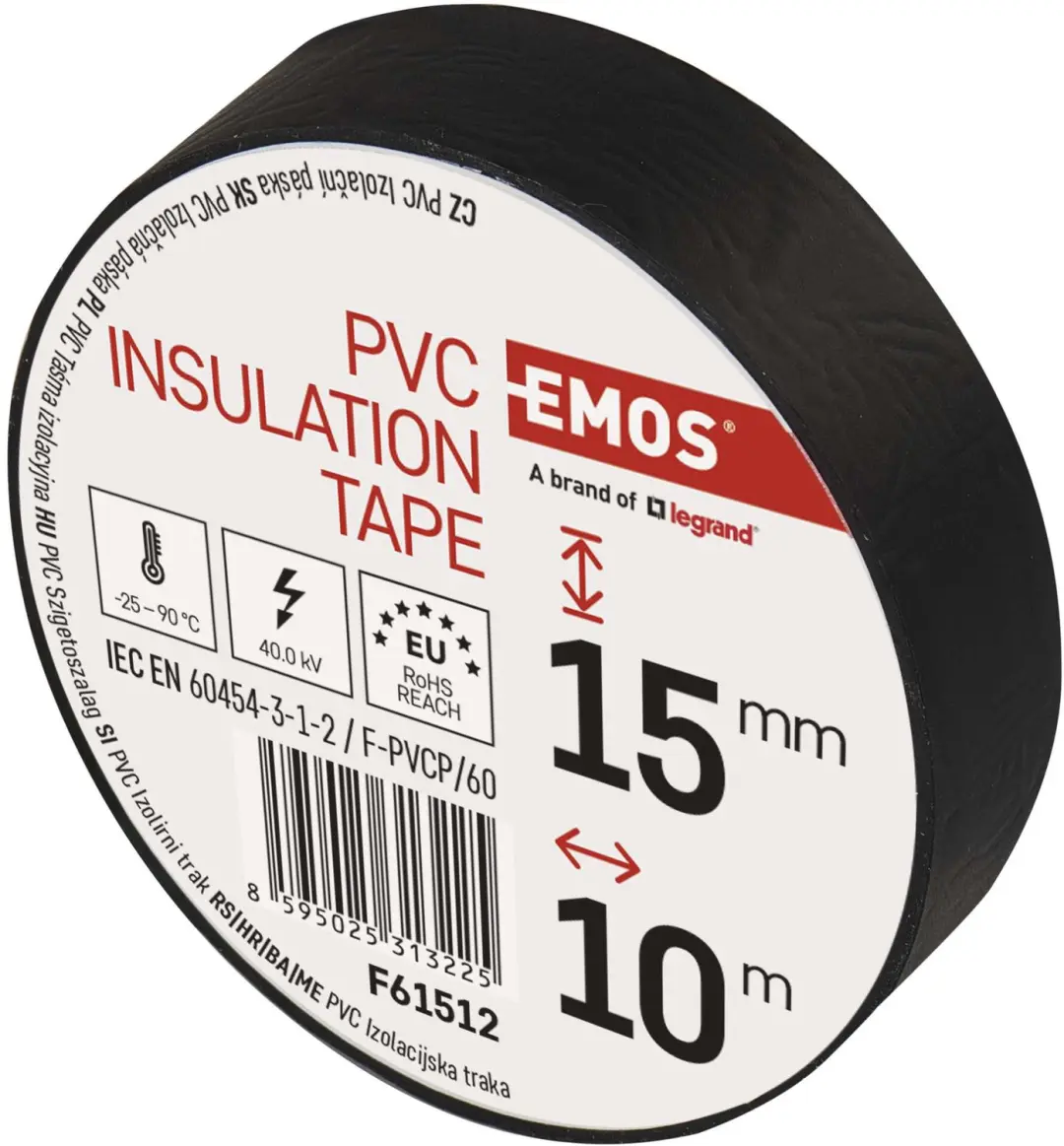 Emos PVC Isolatietape 15mm/10m - Zwart, 10 stuks - afbeelding 4 van 6