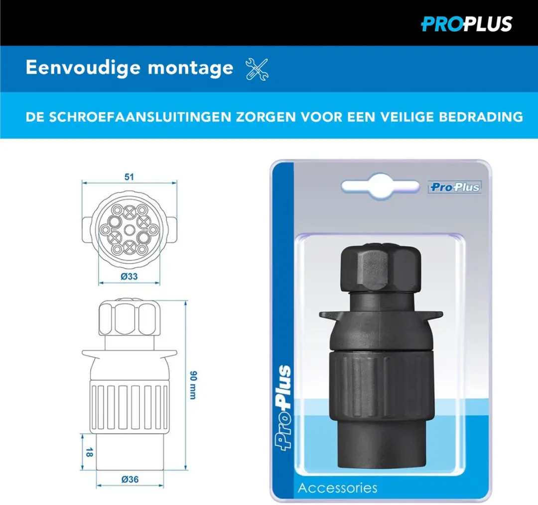 ProPlus Stekker 13-polig Multicon West - Zwart - afbeelding 4 van 4
