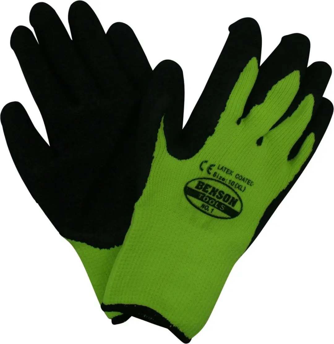 Benson Werkhandschoenen Latex Grip Gebreide Neon