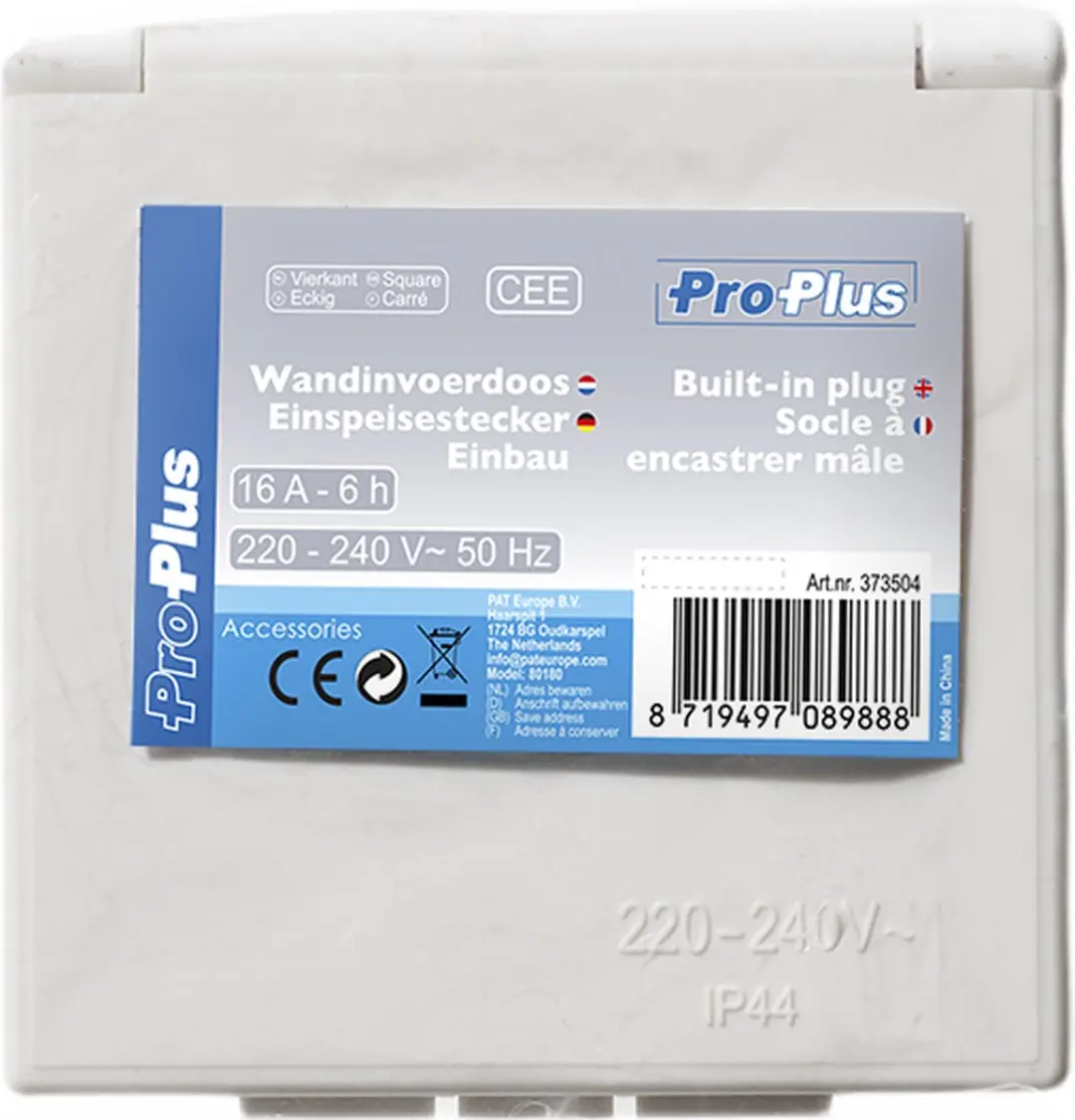 ProPlus Vierkante Wandinvoerdoos - 16A - IP44 - Wit - afbeelding 5 van 6