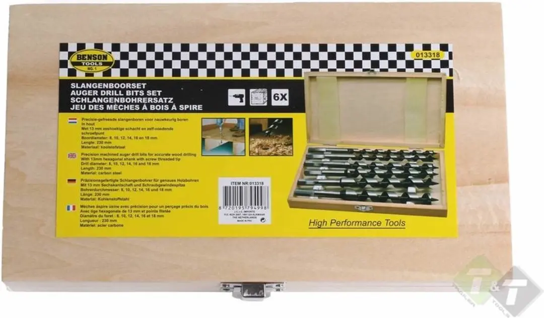 Benson Slangenboor Set 6-delig - 8-18mm - 230mm - afbeelding 4 van 6