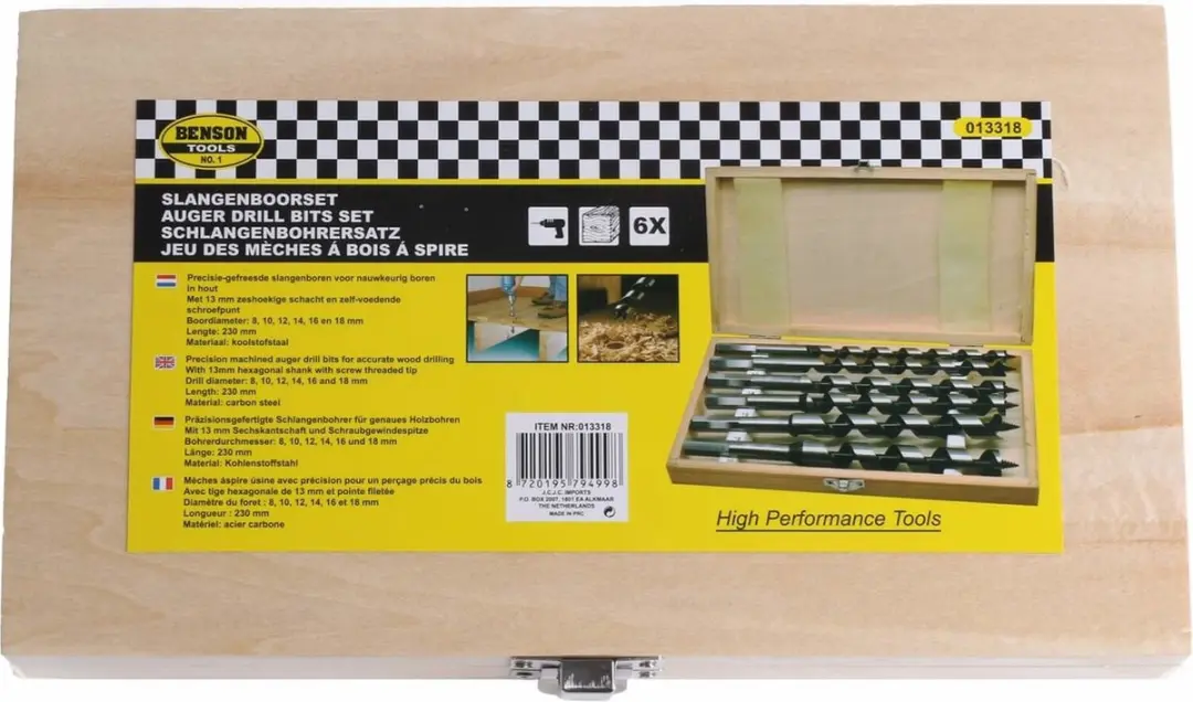 Benson Slangenboor Set 6-delig - 8-18mm - 230mm - afbeelding 2 van 6
