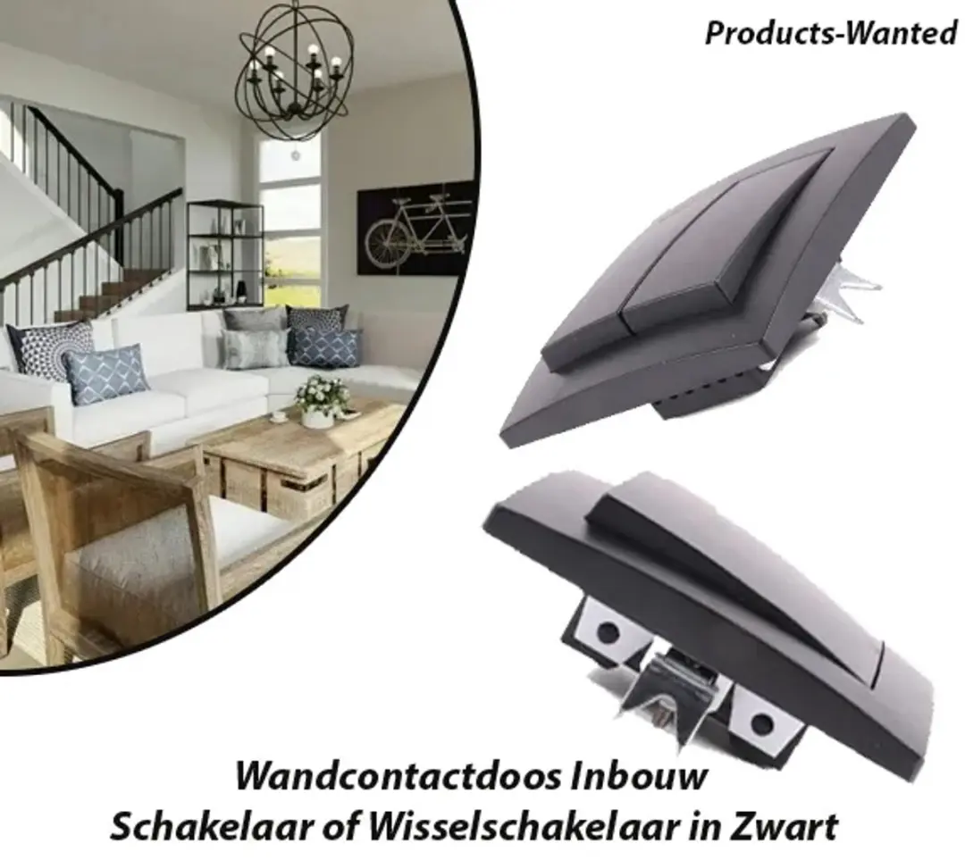 2-Stuks Wandcontactdoos Inbouw Schakelaar met Afdekraam 2-Voudig