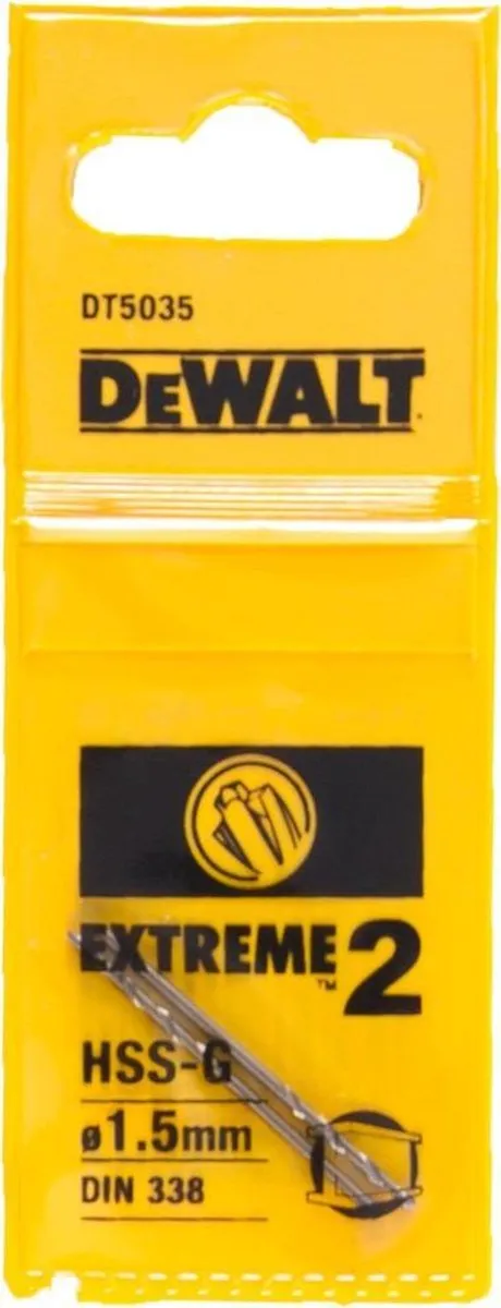 DeWalt DT5035 HSS-G Metaalboor 1.5mm - 2 Stuks - afbeelding 2 van 2