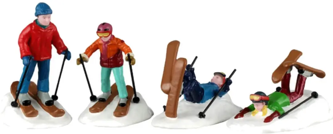 Lemax Ski School Lessons Kerstdorp Figuren - Set van 4 - afbeelding 2 van 2