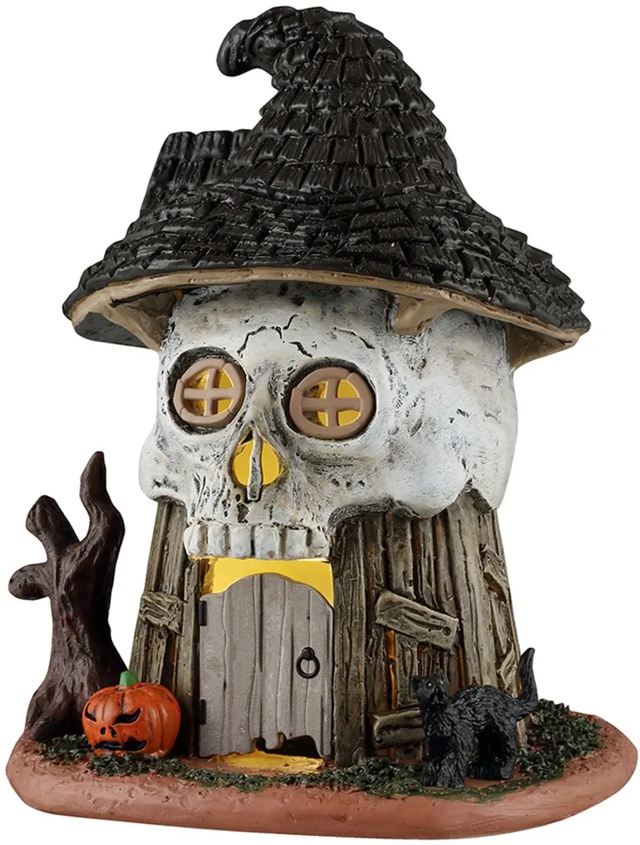 Lemax Spooky Town Witch's Skull Hut Verlicht Huisje