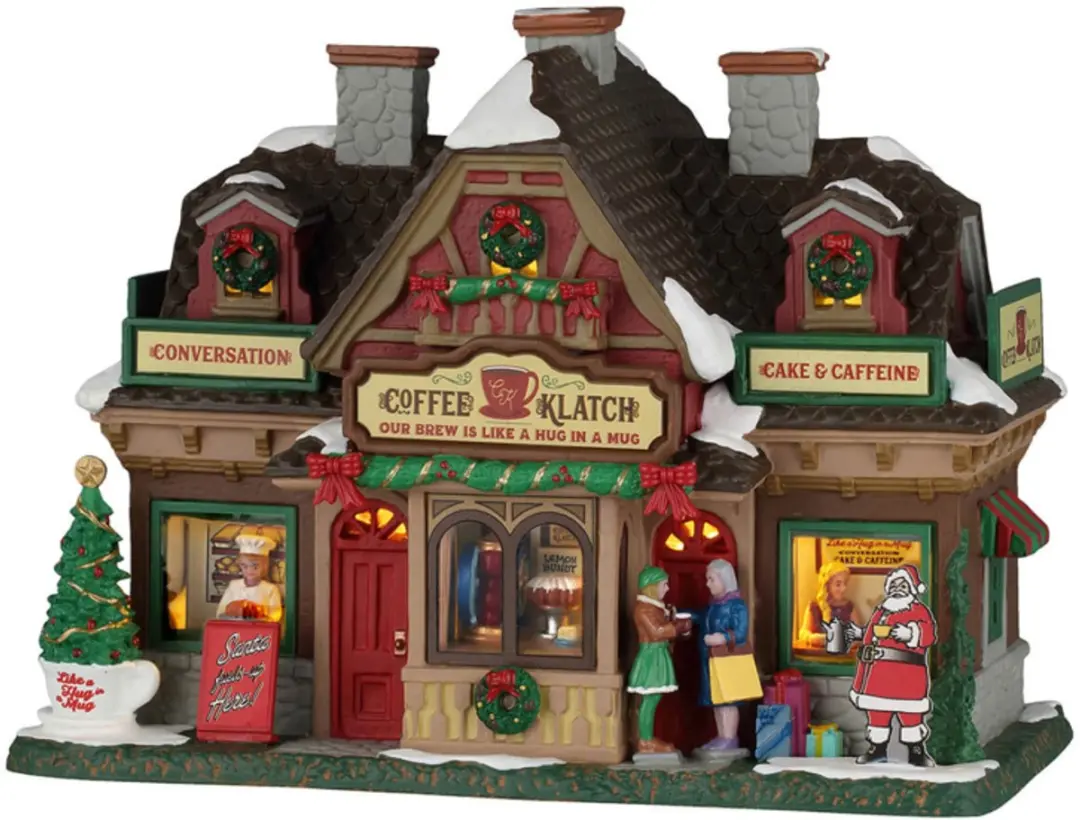 Lemax Caddington Village Coffee Klatch Verlicht Kersthuisje