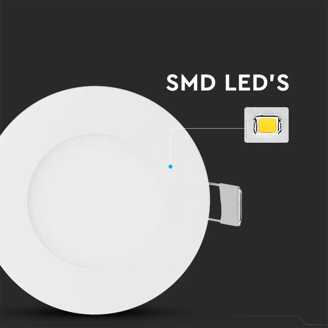 V-TAC VT-307RD-N LED Rond Minipaneel - 3W - 4000K - Wit - afbeelding 3 van 6