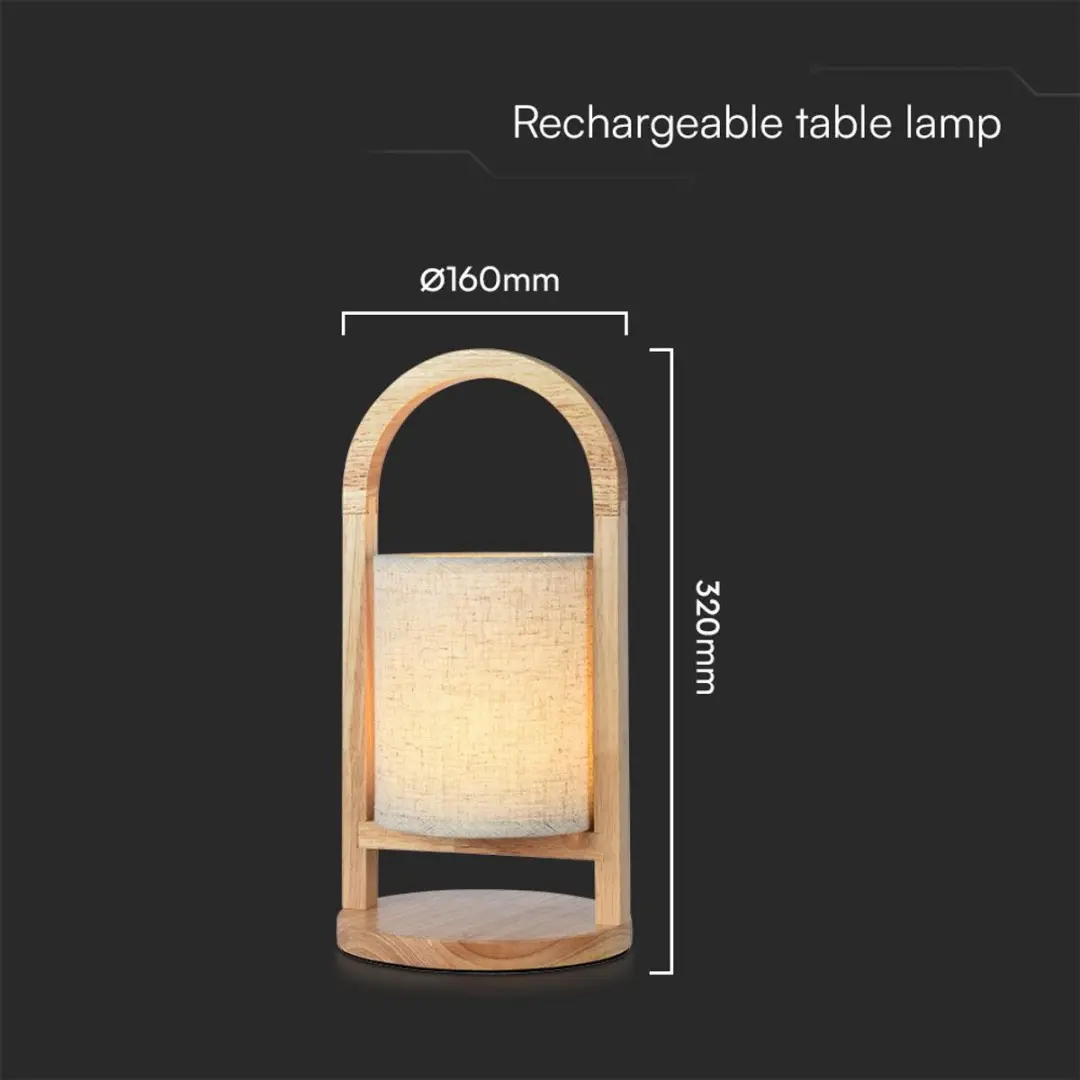V-TAC VT-7570 Oplaadbare Tafellamp - 1.5W - Beige - afbeelding 6 van 6