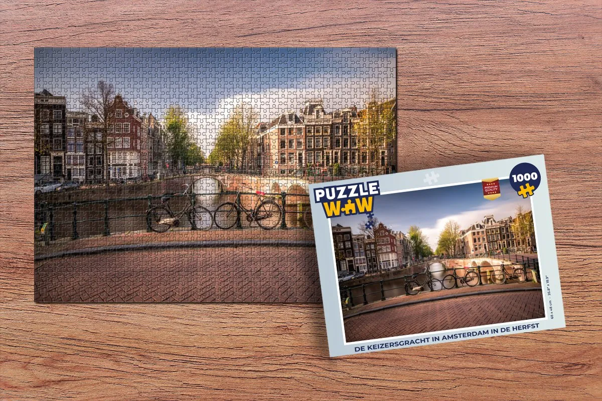 PuzzleWow Legpuzzel De Keizersgracht Amsterdam Herfst 1000 Stuks - Multicolor
