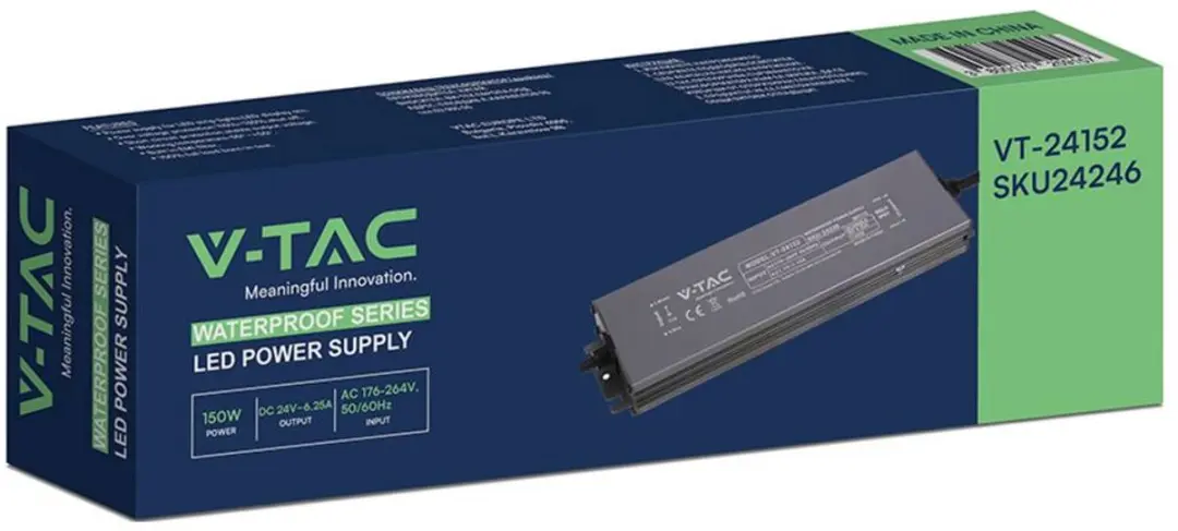 V-TAC VT-24152 LED-transformator 150W 24V - Zwart - afbeelding 3 van 3
