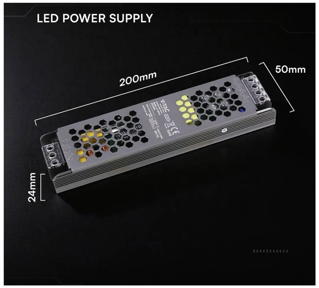 V-TAC VT-13075-S LED-transformator - 75W - 12V DC - afbeelding 3 van 3