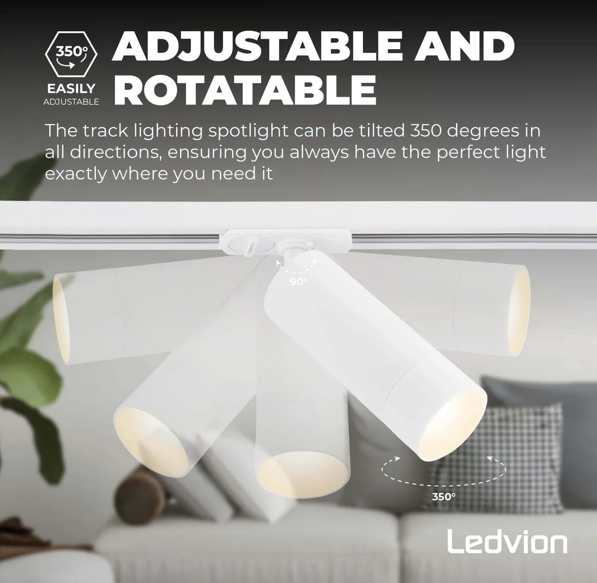 LEDVION LED Railverlichting 1M 2 Spots - Wit Dimbaar - afbeelding 6 van 6