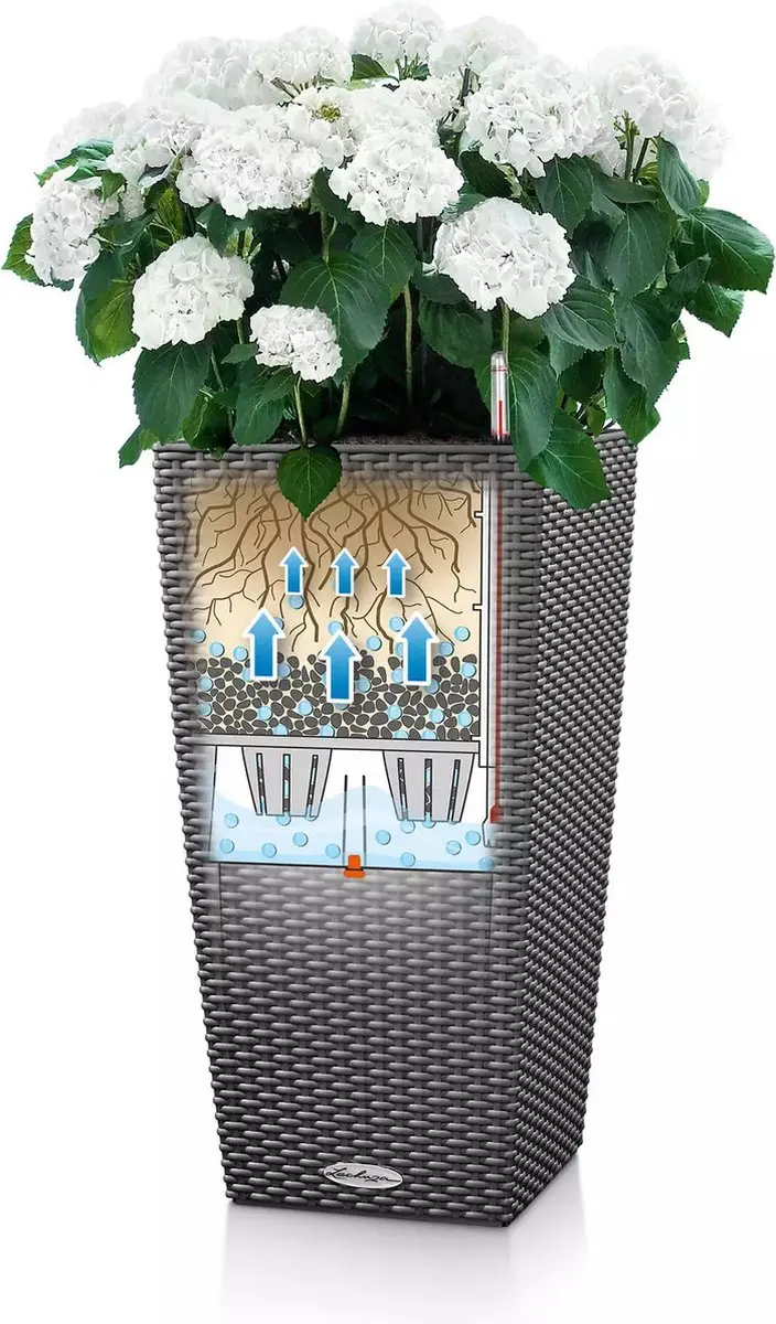 Lechuza Cubico Cottage 40 Plantenbak - 31l - Zandbruin - afbeelding 4 van 6