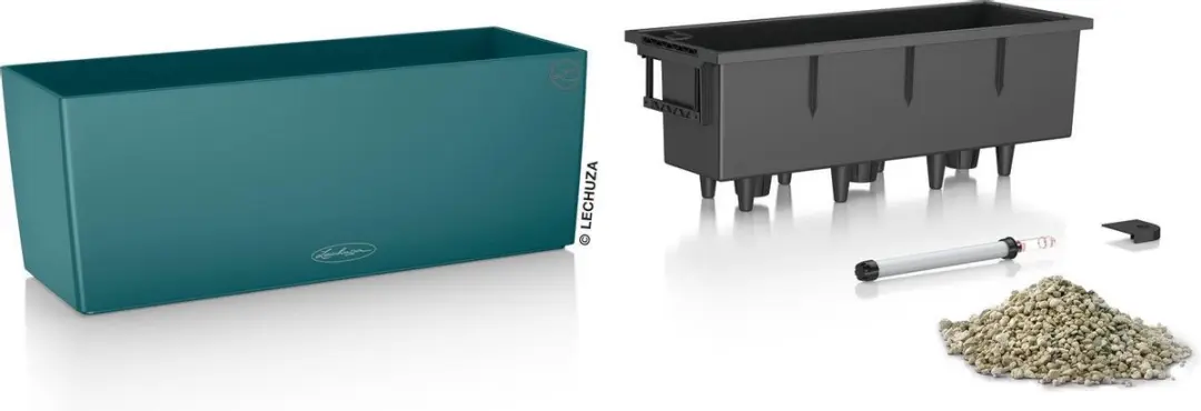 Lechuza Balconera Color 50 Plantenbak - Petrol Blue - afbeelding 4 van 6