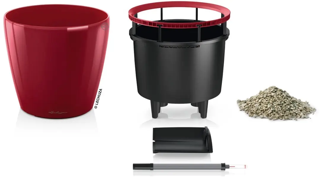 Lechuza Classico Premium LS 35 Plantenbak - Scharlakenrood - afbeelding 5 van 6