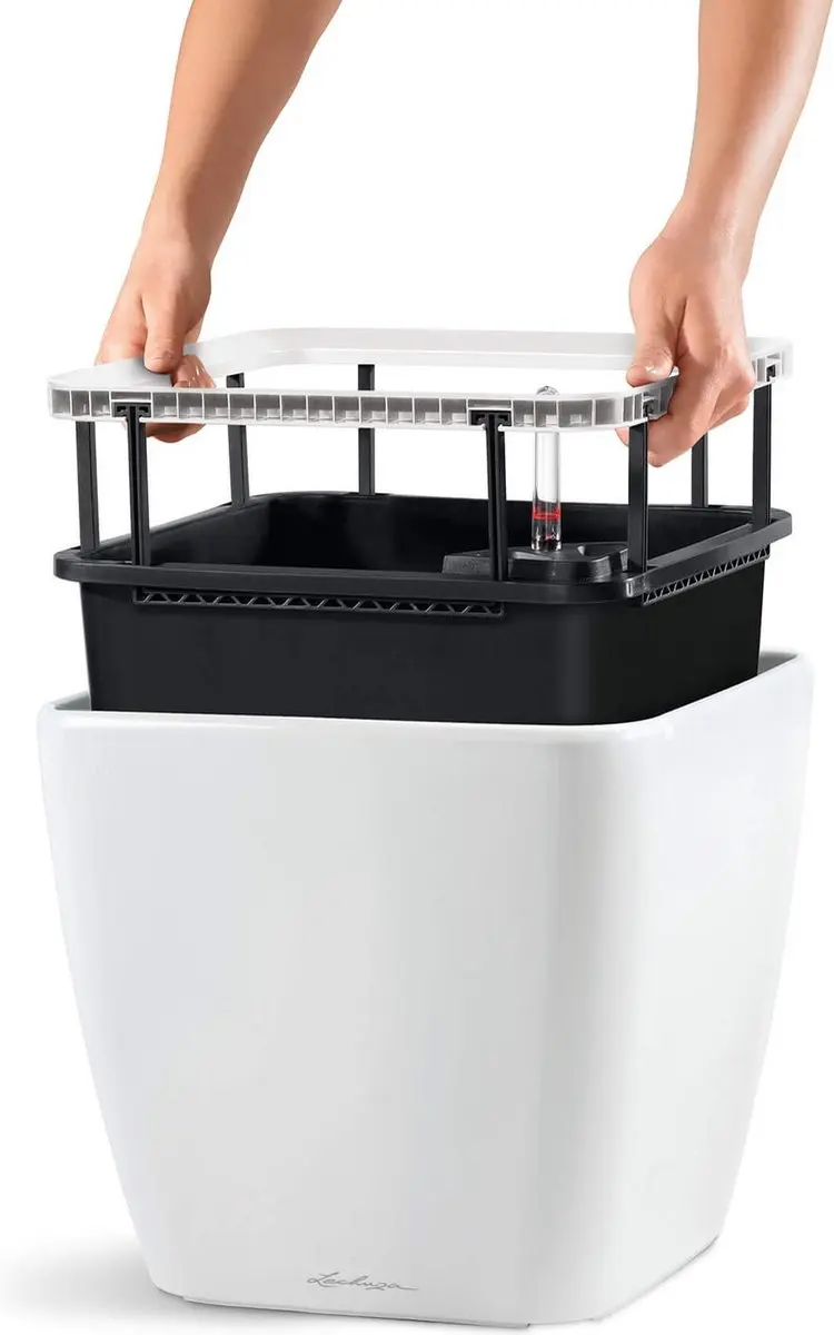 Lechuza Quadro LS 50 Plantenbak - 53L - Zwart Hoogglans - afbeelding 2 van 6