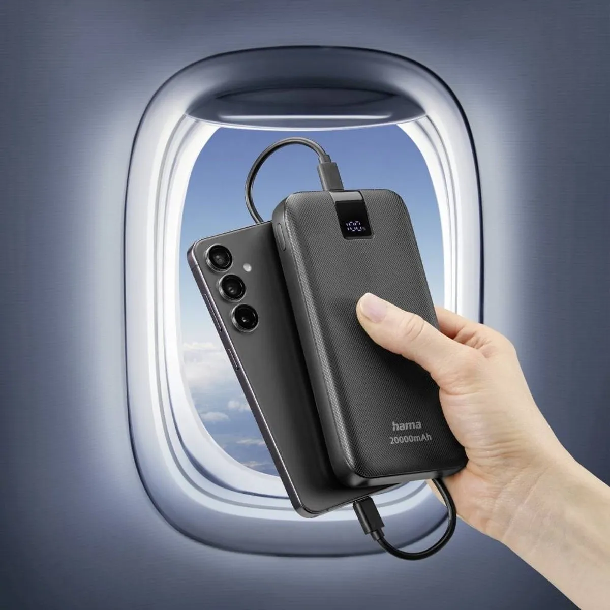 Hama Powerbank PD 20000mAh 20W - 2x USB-C 1x USB-A - Antraciet