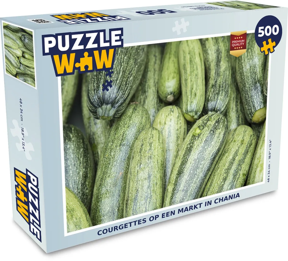 PuzzleWow Legpuzzel Courgettes op een markt in Chania 500 Stuks