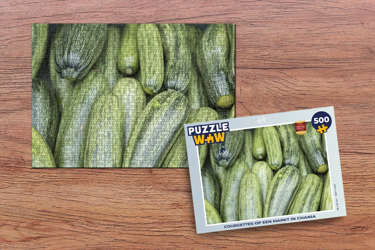 PuzzleWow Legpuzzel Courgettes op een markt in Chania 500 Stuks - Multicolor