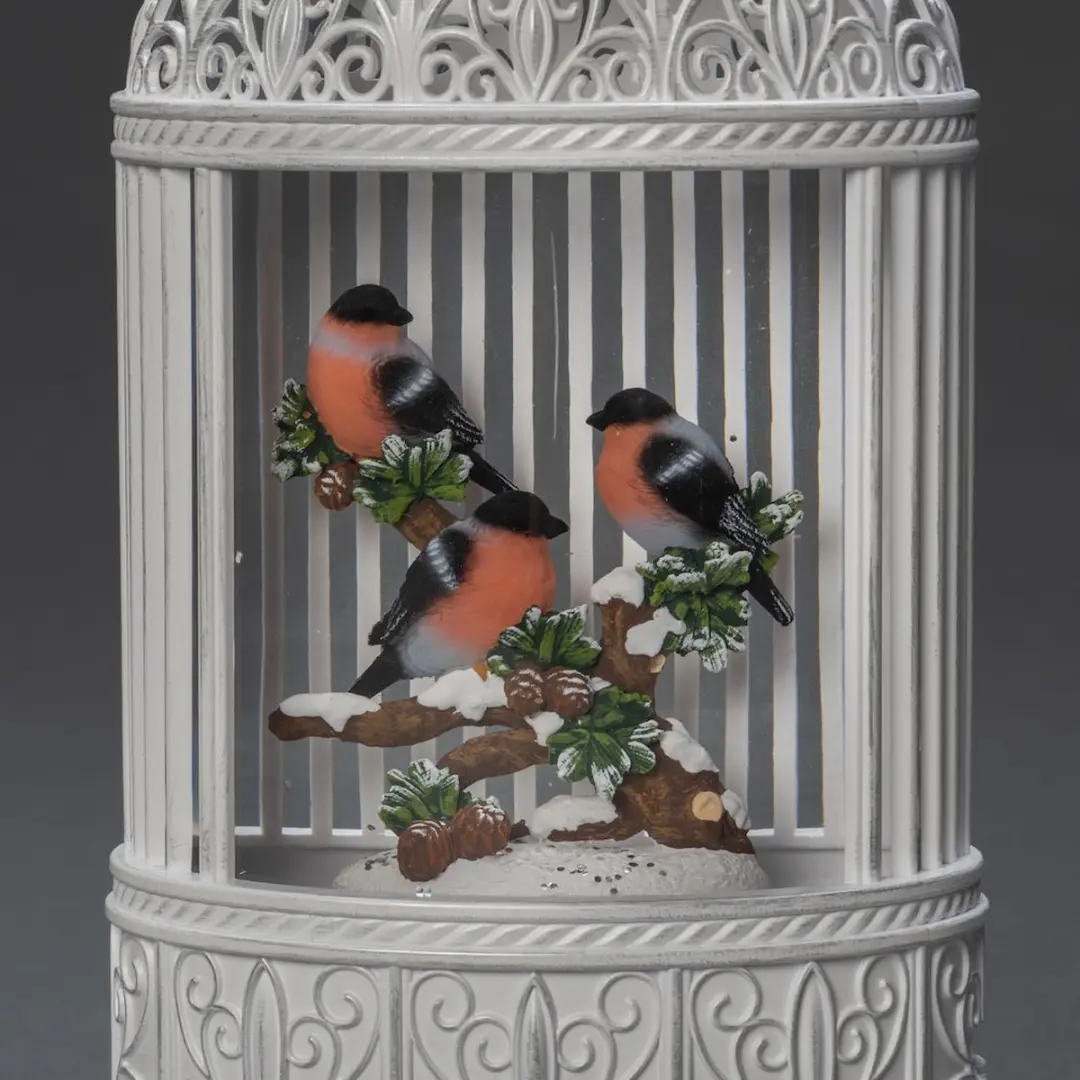 Konstsmide Sneeuwlantaarn Vogelkooi 3 Vogels - 25cm - afbeelding 2 van 6