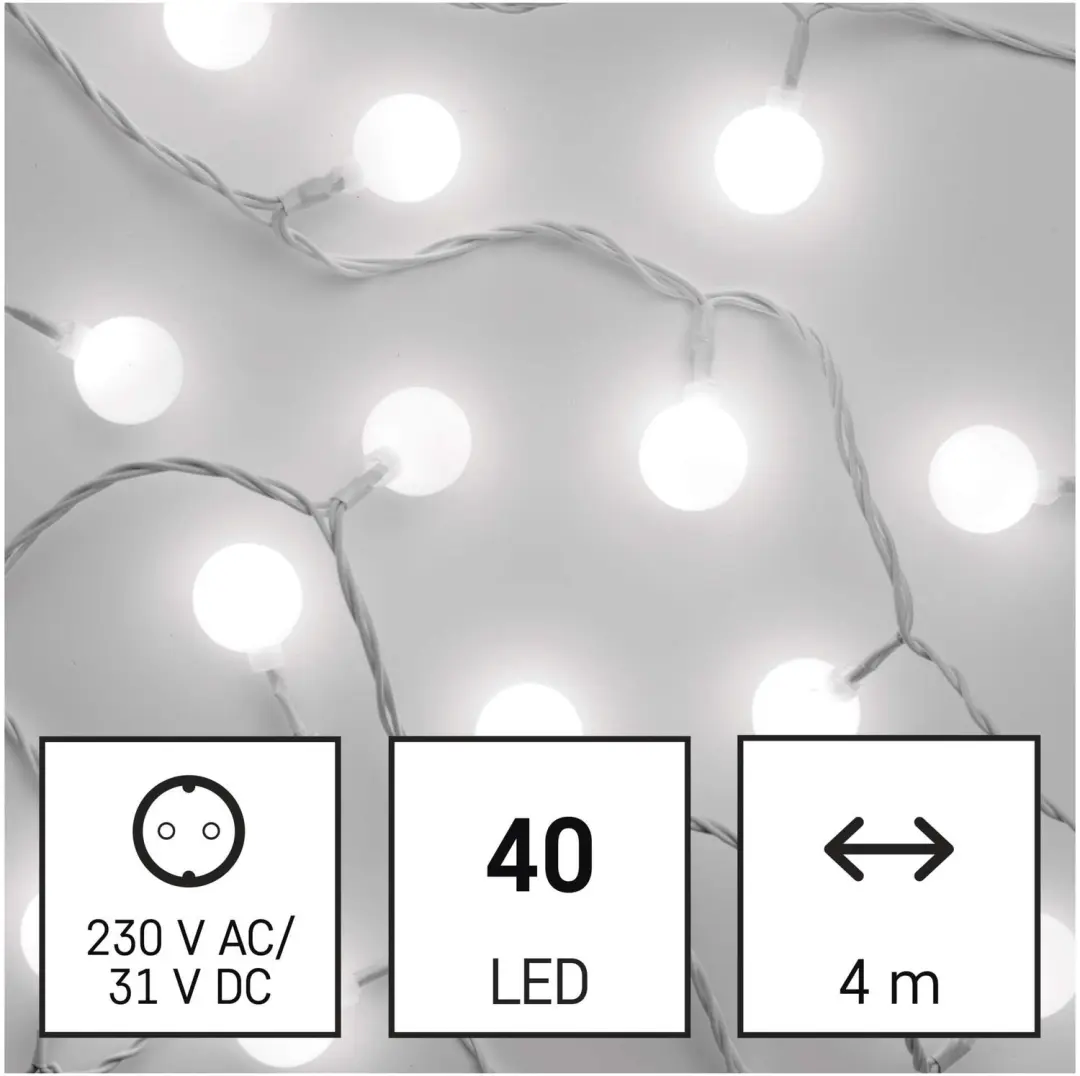 Emos LED-lichtslinger kersen 4m D5AC01 - Koudwit - afbeelding 5 van 6