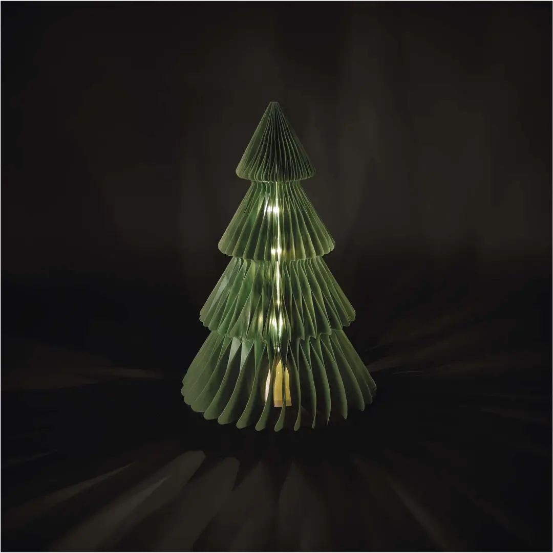 EMOS Papieren kerstboom met standaard, 30 cm, voor binnenshuis, DCAW21