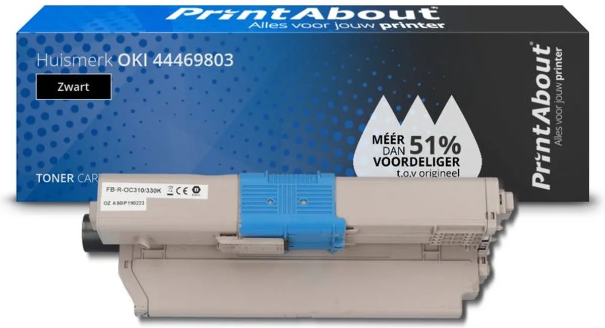 PrintAbout OKI 44469803 Toner Zwart - 5.500 Stuks