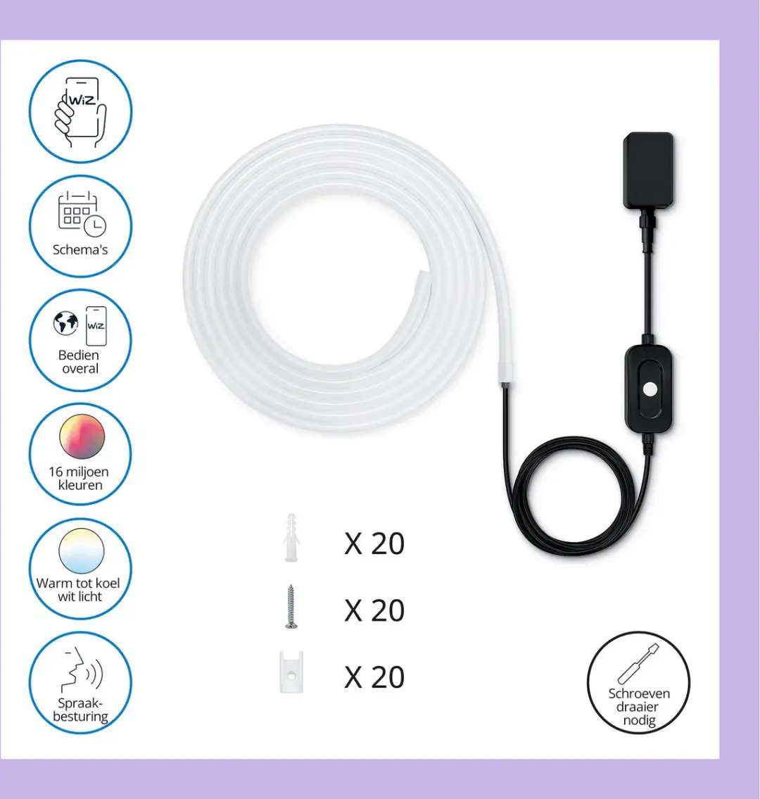 WiZ Outdoor LED Strip RGBW 5m - Type C - afbeelding 3 van 6