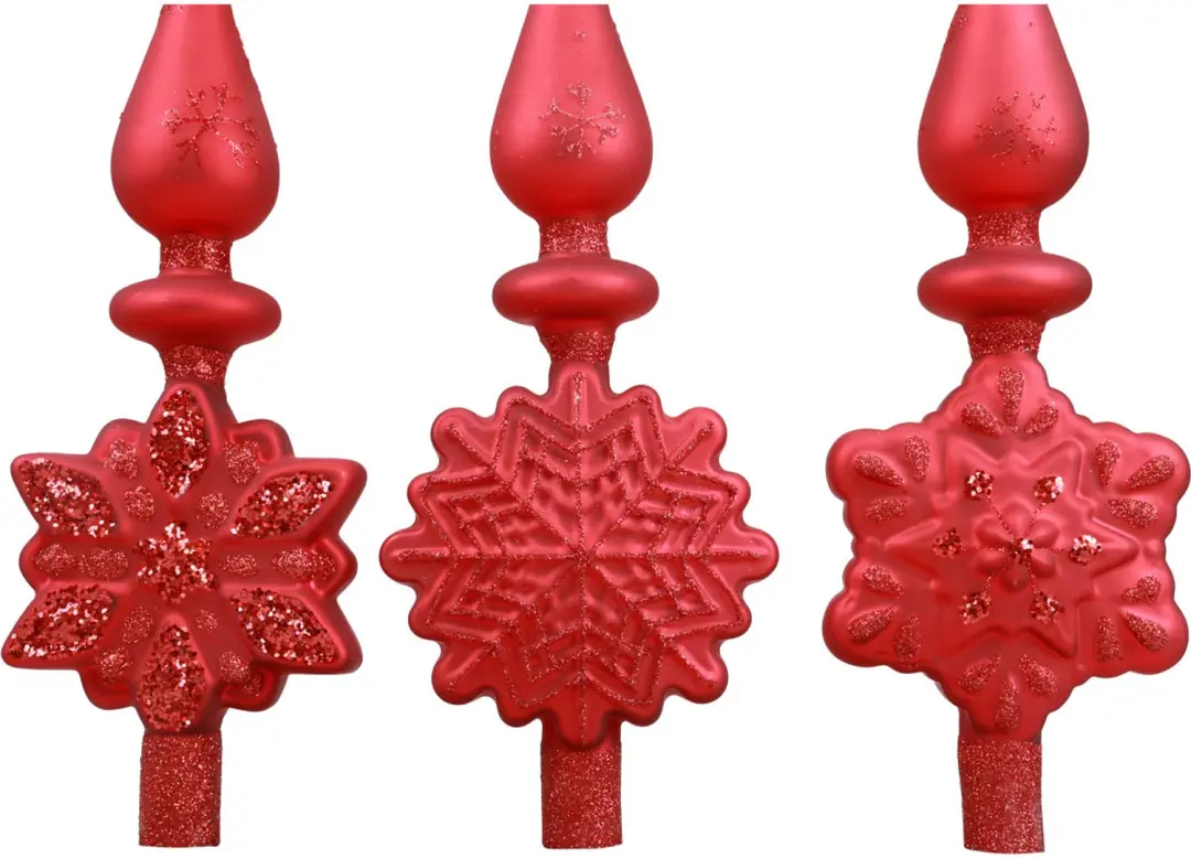 Kaemingk Decoris Glazen Piek 35cm - Rood - afbeelding 2 van 5