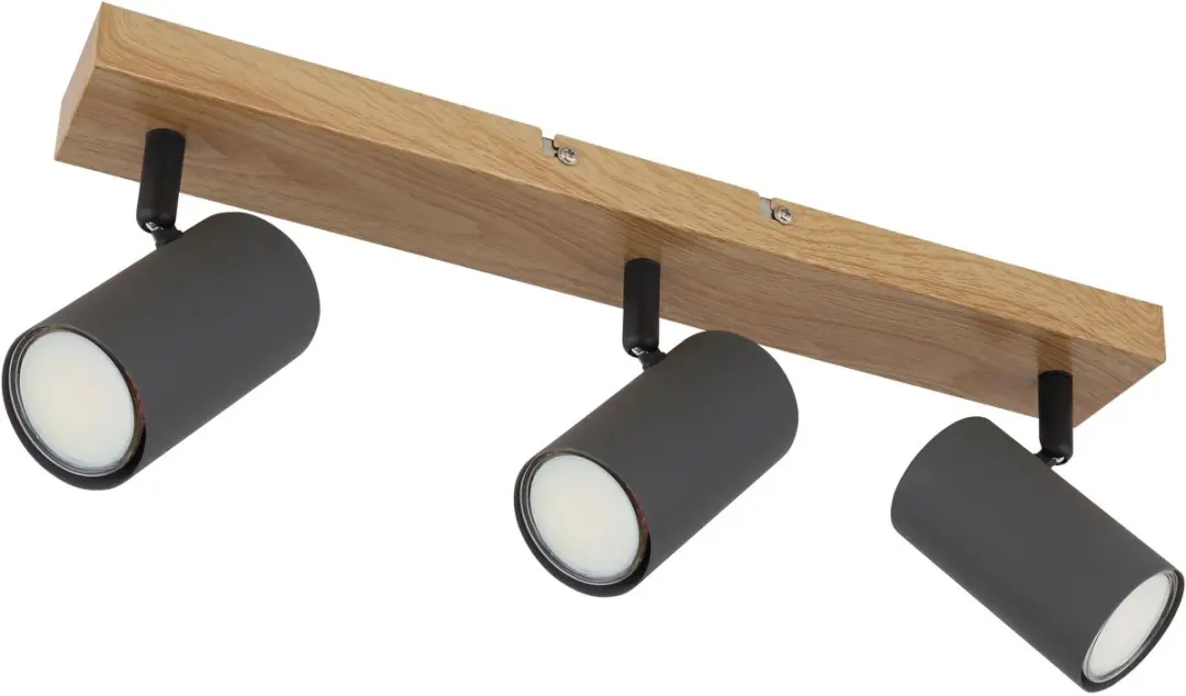 Globo Robby Plafondspot 57911-3G - 3-lichts GU10 - Hout - afbeelding 4 van 6
