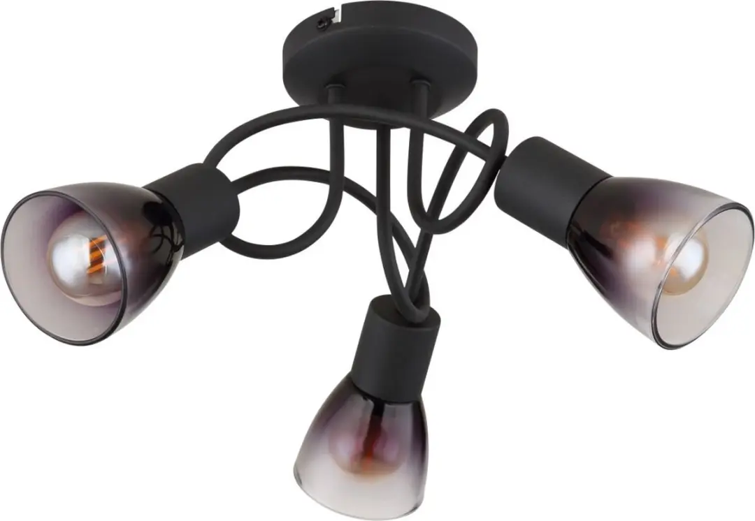 Globo Satella Plafondlamp 3-Lichts ø38cm - Matt Zwart - afbeelding 3 van 6