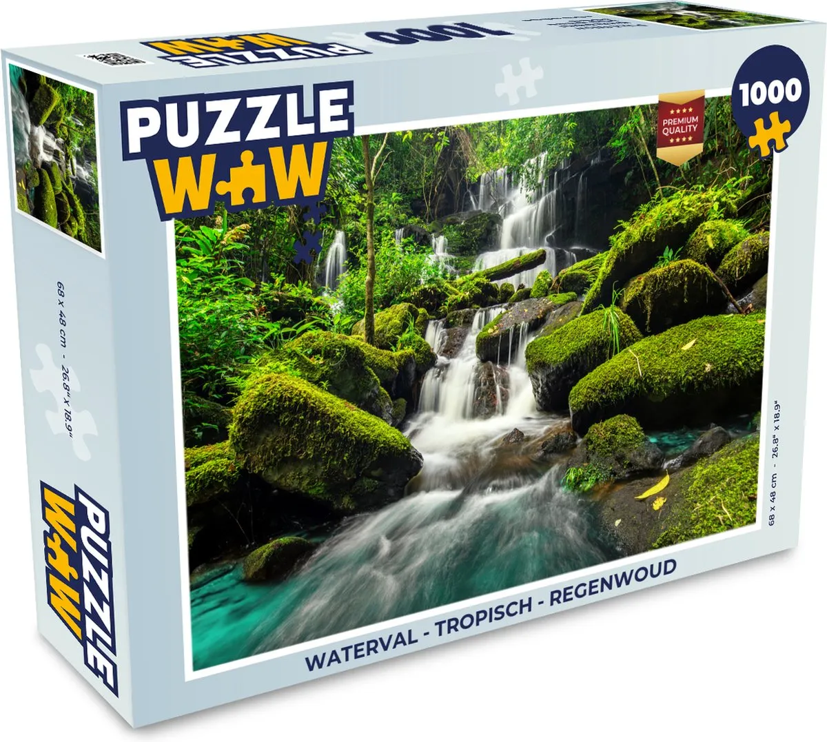 PuzzleWow Waterval Legpuzzel 1000 Stuks - Multicolor