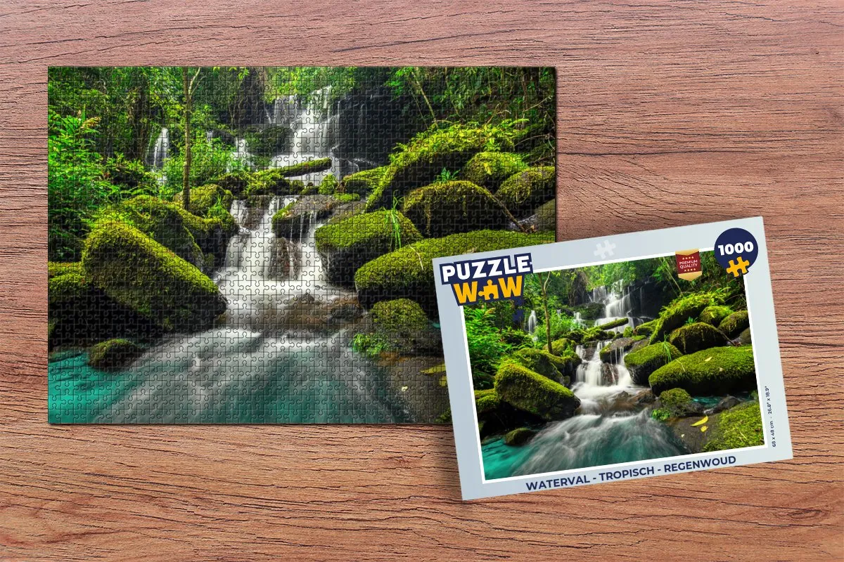 PuzzleWow Waterval Legpuzzel 1000 Stuks - Multicolor