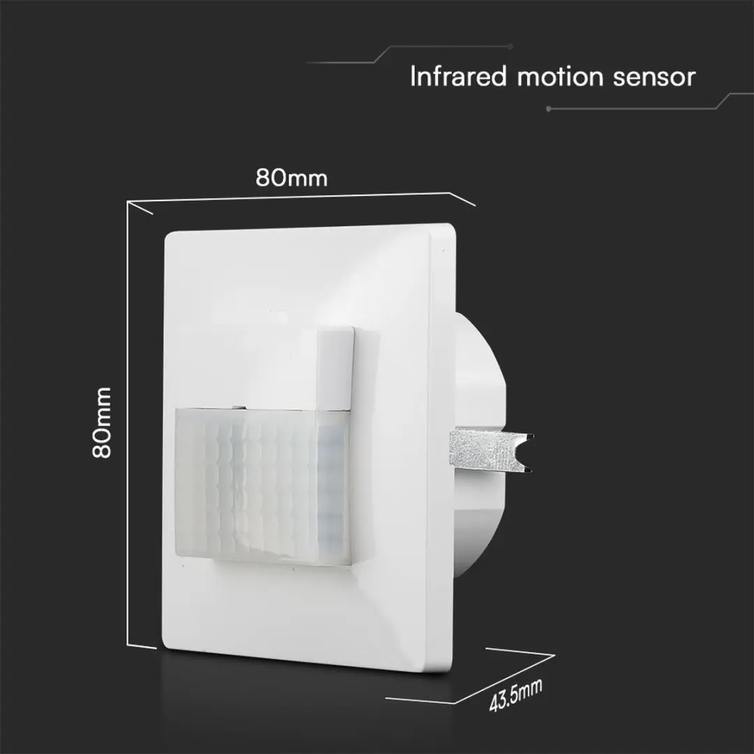 V-TAC VT-81009 Infrarood Bewegingssensor - IP20 - Wit - afbeelding 3 van 6