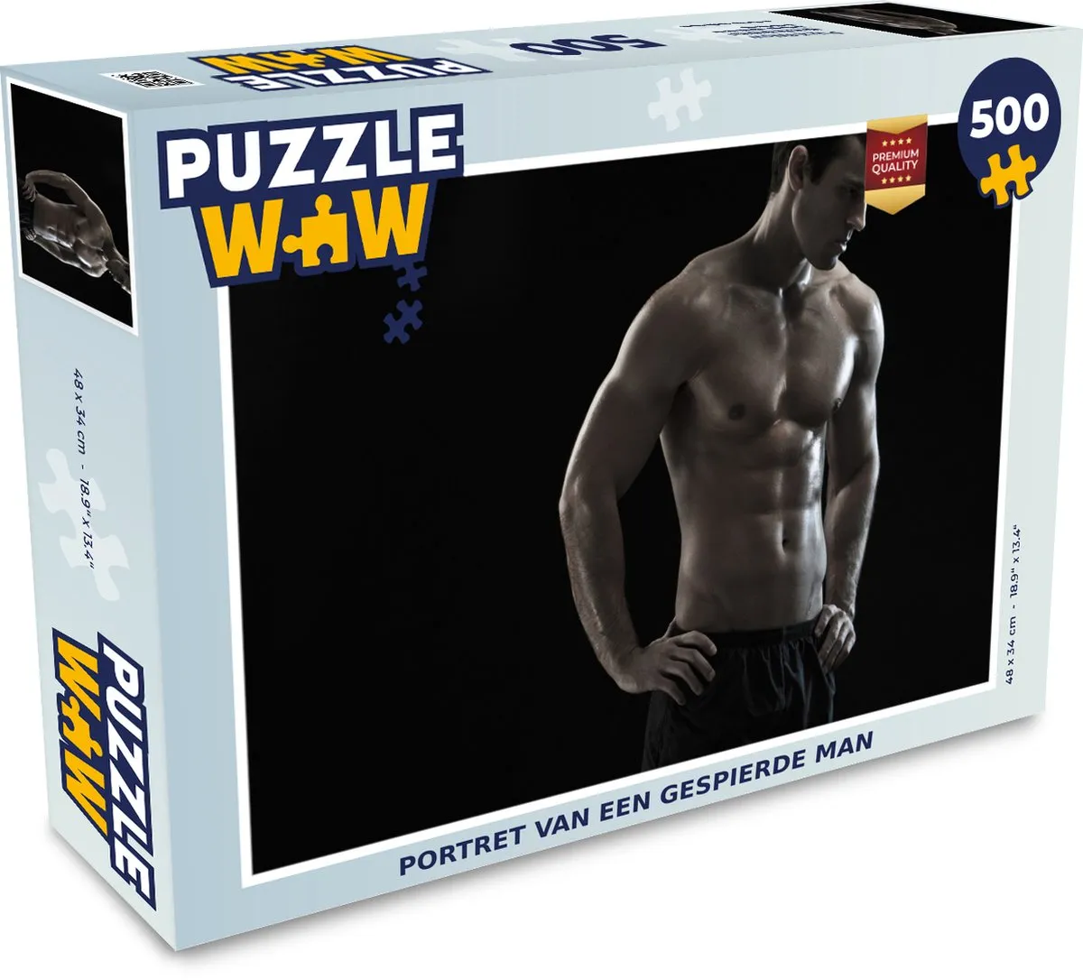 PuzzleWow Portret van een gespierde man Legpuzzel 500 Stuks