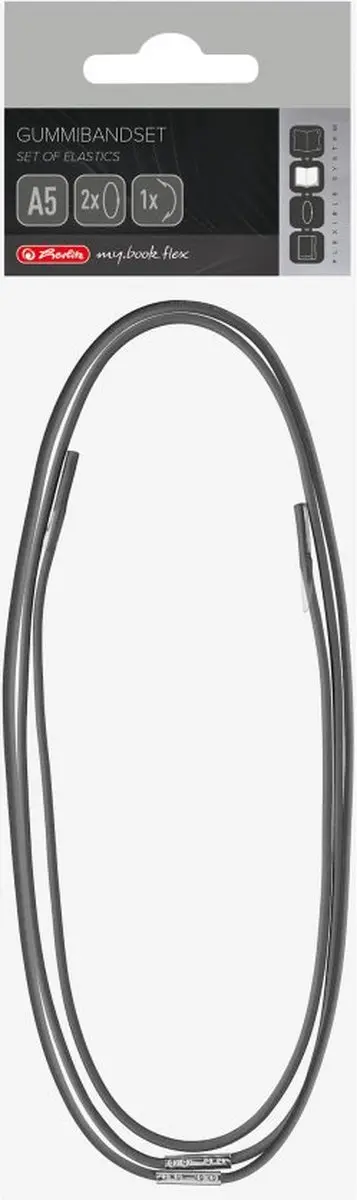 herlitz reserverubbers flexband notitieboek, antraciet, A5, 3 stuks