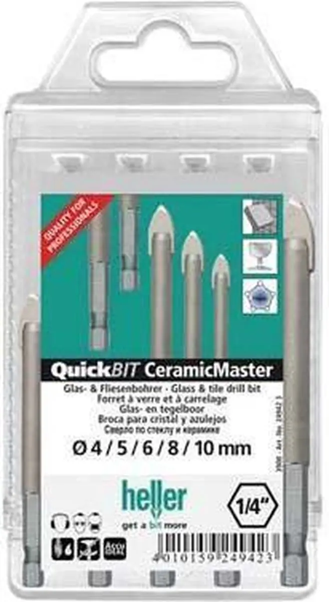 Heller QuickBit Ceramik Master 24942 Boorset - 5-delig - afbeelding 3 van 3
