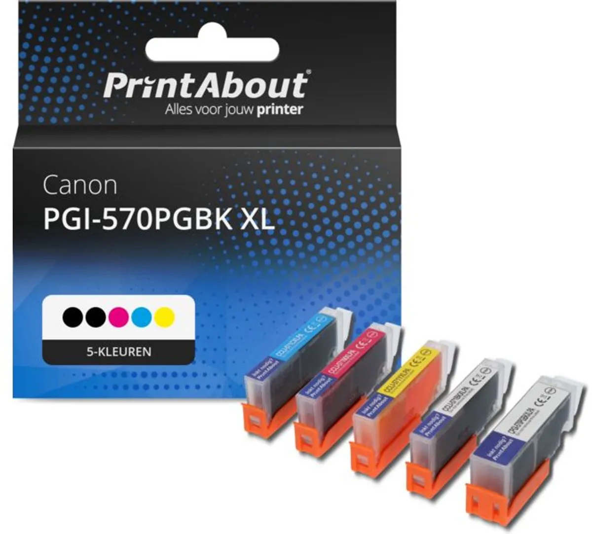 PrintAbout Canon PGI-570PGBK XL Inktcartridges - 5-kleuren - 4.700 pagina's