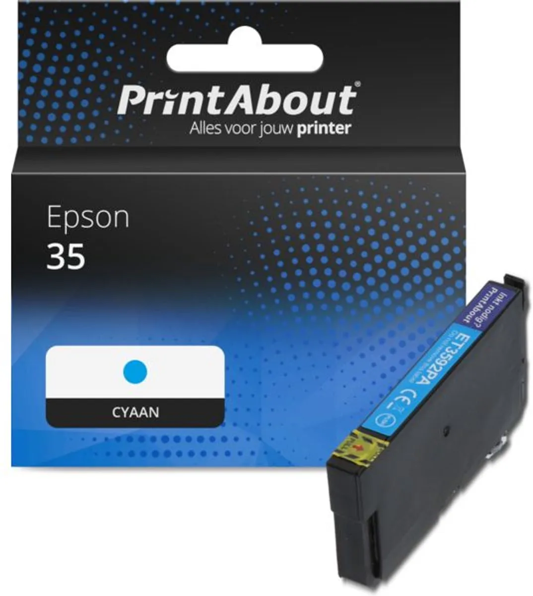 PrintAbout Epson 35 C13T35824010 Cyaan Inktcartridge
