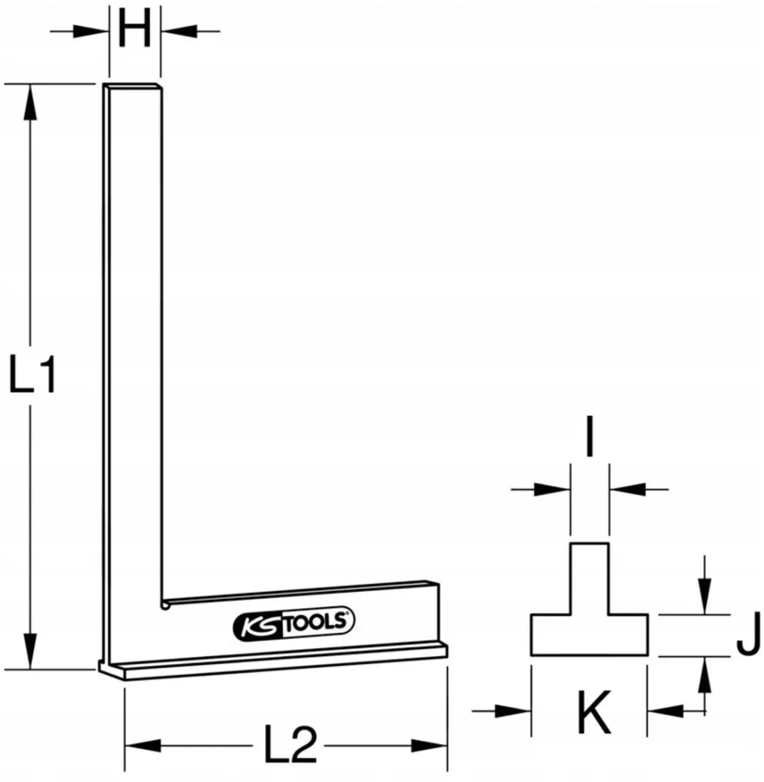 KS Tools Hoekprofiel met aanslag 100x70mm